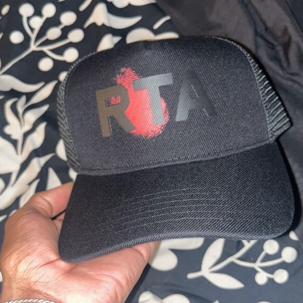 RTA Black Trucker Hat with Red Accent New with tags